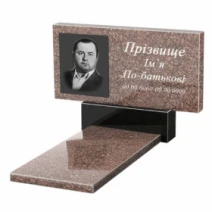 Памятник на кладбище из гранита без резных работ одинарный из коричнево-черного гранита Токовский Коростышевский к7-tok-kor-npf-50-100-08-001