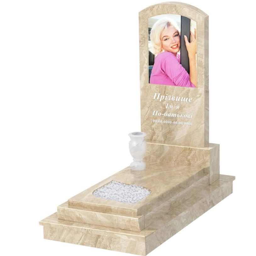 Основне Мармуровий пам'ятник з листом різьблена робота з мармуру Дайна к13-dan-pf-120-60-08-009-ck