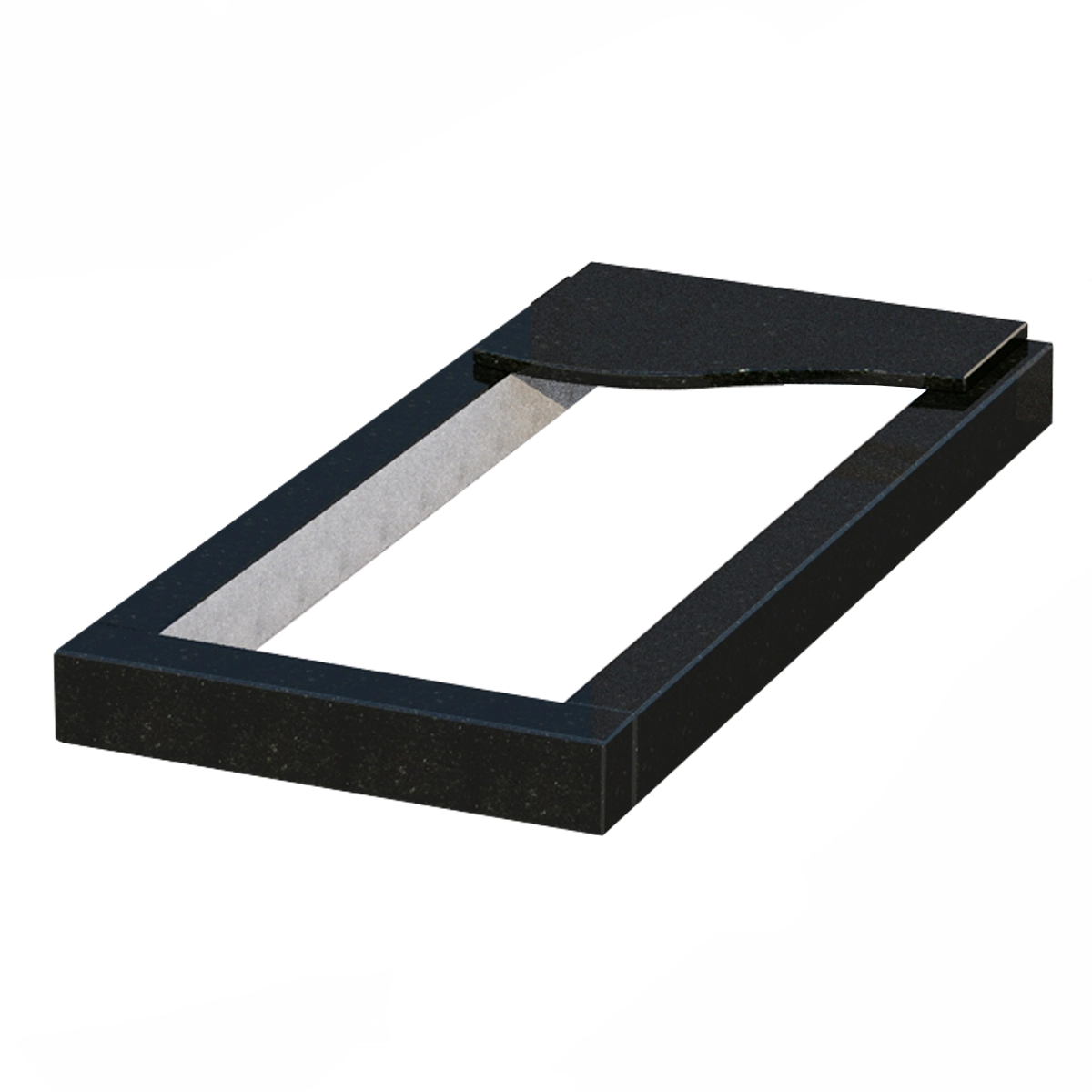 Основне Квітник на кладовище довжиною 1280 мм 1280x600x100 з граніту серія Базіс з полірованими фасками Коростишівського кар'єру cv-kor-pf-1280-600-3-volna-1-st