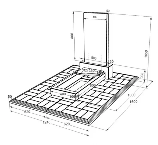 Размеры Гранитный памятник дочке одинарный из черного гранита Коростышев с волной резной к4-kor-pf-80-40-05-001-l-pbd1