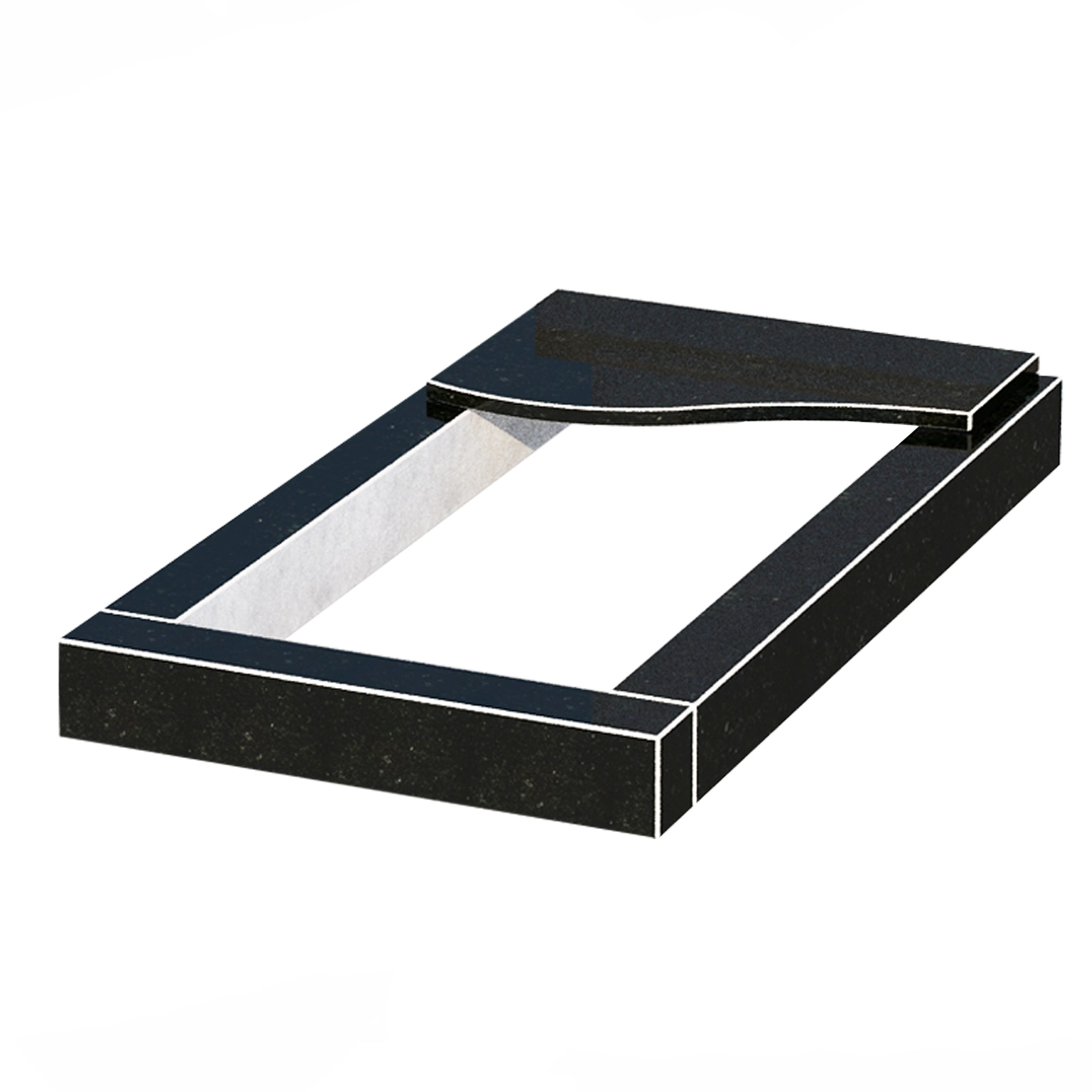 Основне Квітник на могилу обробка сторін 1080x600x100 з граніту серія Базіс із неполірованими фасками Коростишівського кар'єру cv-kor-npf-1080-600-3-volna-1-st