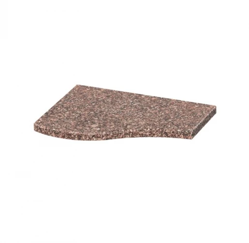 Плита на квітник могили 350x250x20 Хвиля одинарна коротка з полірованими фасками з Токівського граніту ліва pnk-tok-pf-35-25-02-l