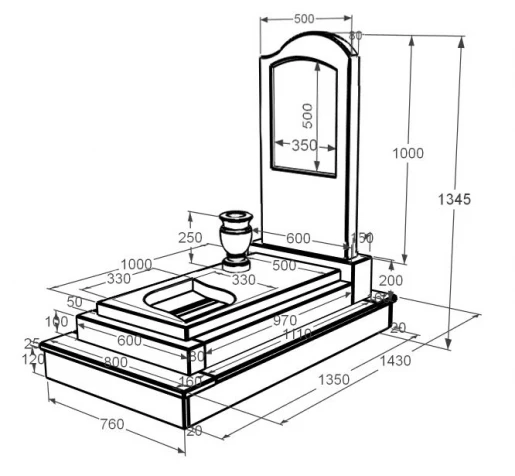Розміри Мармуровий пам'ятник з листом різьблена робота одинарний з білого мармуру Волокас к13-vol-pf-100-50-08-011-r-ck