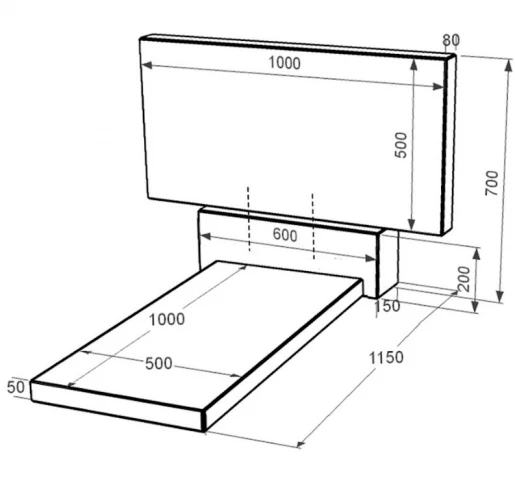 Розміри Пам'ятник із граніту висотою 70 см одинарний із чорного граніту Коростишів без різьблених робіт к7-kor-pf-50-100-08-001