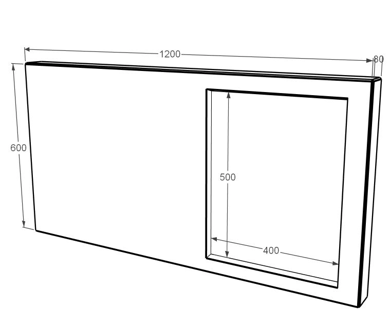 Розміри Стела пам'ятника на могилу 600x1200x80 горизонтальна з полірованими фасками з мармуру Дайна st-dan-pf-60-120-08-001