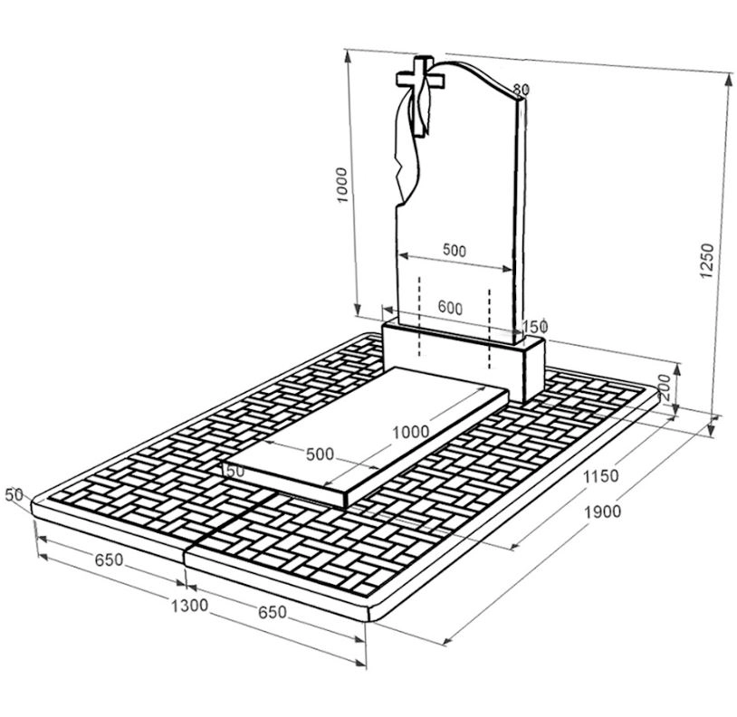 Розміри Гранітний пам'ятник вертикальний одинарний із чорного граніту Коростишів з хрестом різьблений з плащаницею різьблений к7-kor-npf-100-50-08-142-pbd2