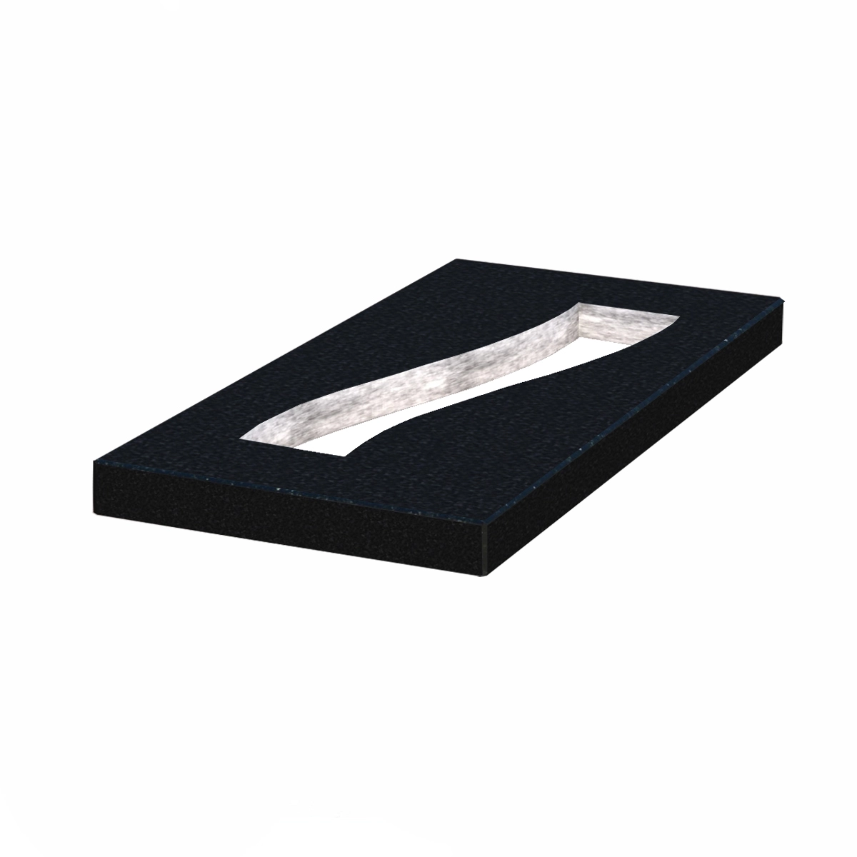 Основне Надгробна плита права 800x400x50 з граніту Букинського кар'єру з полірованими фасками Смуга pl-buk-pf-pt-80-40-05-POLOSA-r