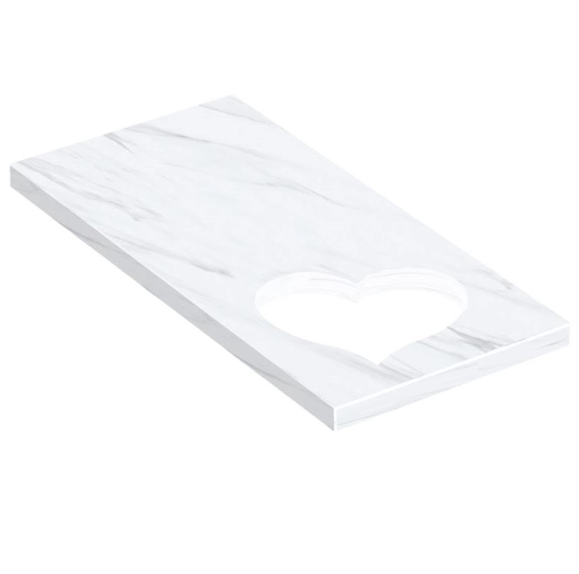 Основное Надгробная плита из мрамора Волокас 1200x600x50 с полированными фасками серия Сердце правая pl-vol-pf-pt-120-60-05-SERCE-r