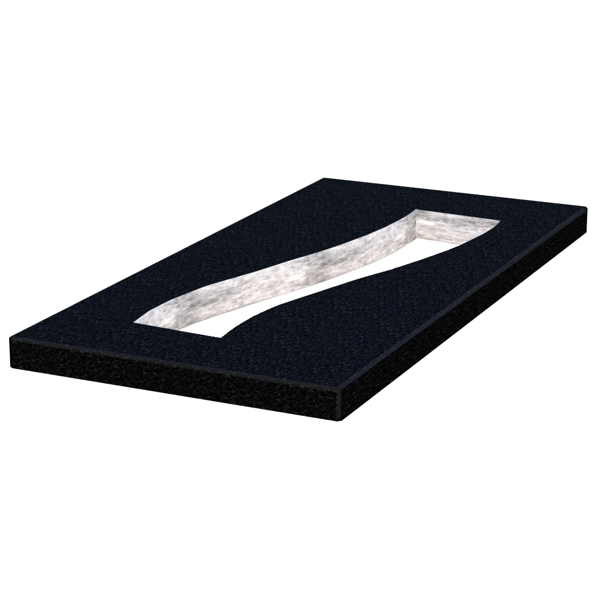 Основное Надгробная плита правая 1200x600x50 из гранита Букинского карьера с полированными фасками Полоса pl-buk-pf-pt-120-60-05-POLOSA-r