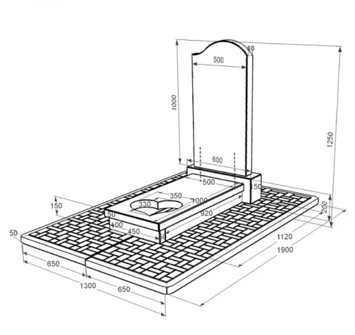 Размеры Гранитный памятник с сердцем резная работа одинарный из черного гранита Коростышев к11-kor-pf-100-50-08-011-r-pbd2