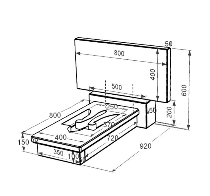 Розміри Гранітний пам'ятник горизонтальний одинарний із чорного граніту Коростишів з Тризубом вирізаним к8-kor-pf-40-80-08-001