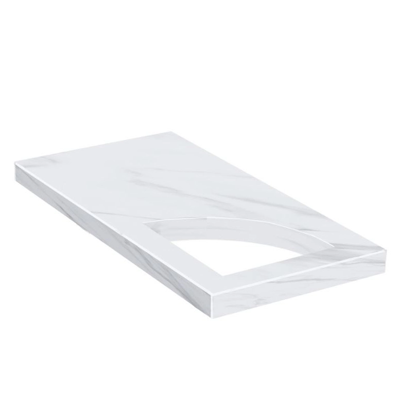 Основне Надгробна плита білого кольору 800x400x50 із мармуру Волокас з полірованими фасками плита Куточок ліва pl-vol-pf-pt-80-40-05-KUT-l