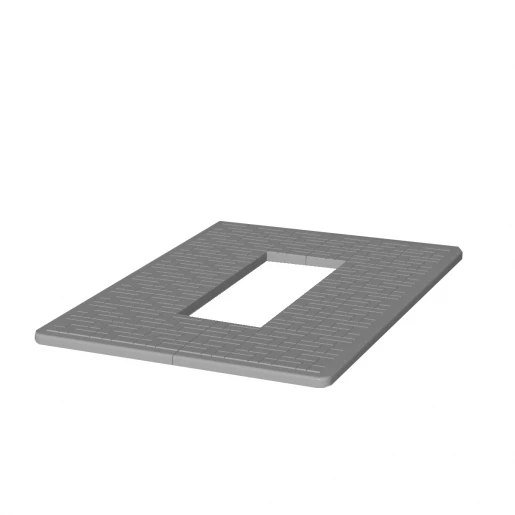 З інших боків Плита протиусадкова під пам'ятник для цвинтаря 1900x1300x50 з отвором для квітника одинарна серія Плитка pbd-Plitka-190-130-05