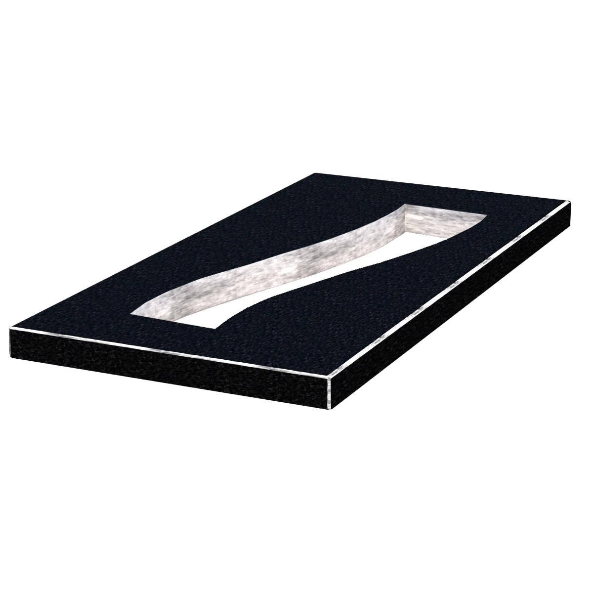 Основне Надгробна плита велика 1200x600x50 з граніту Букинського кар'єру із неполірованими фасками Смуга права pl-buk-npf-pt-120-60-05-POLOSA-r