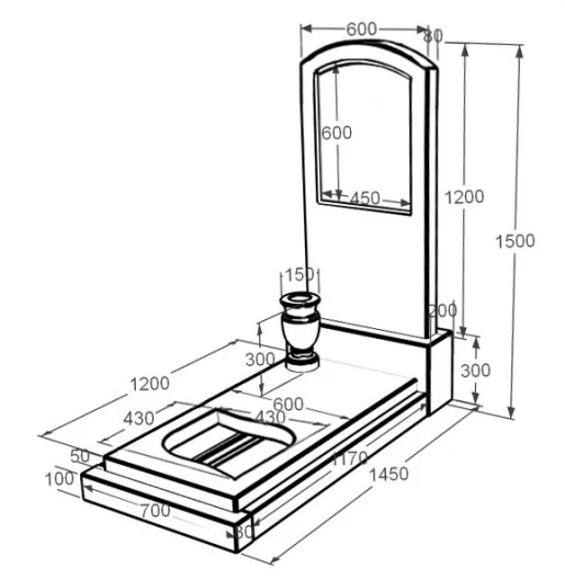 Розміри Мармуровий пам'ятник поліровані фаски одинарний з мармуру Дайна з листом різьблена робота к13-dan-pf-120-60-08-009