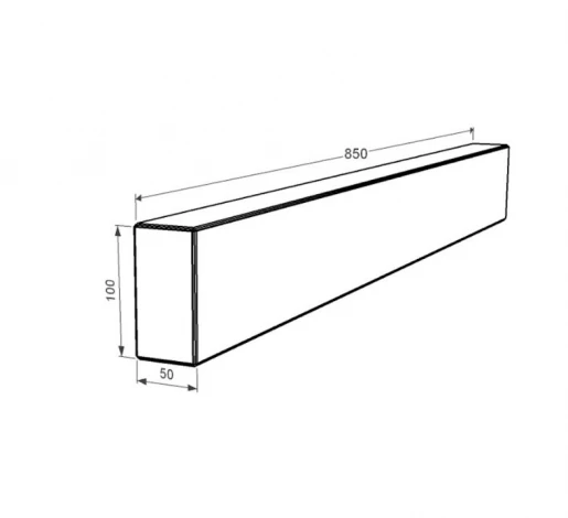 Размеры Брус для цветника и гробницы из Токовского гранита 850x100x50 из гранита боковой с полированными фасками br-tok-pf-85-10-05