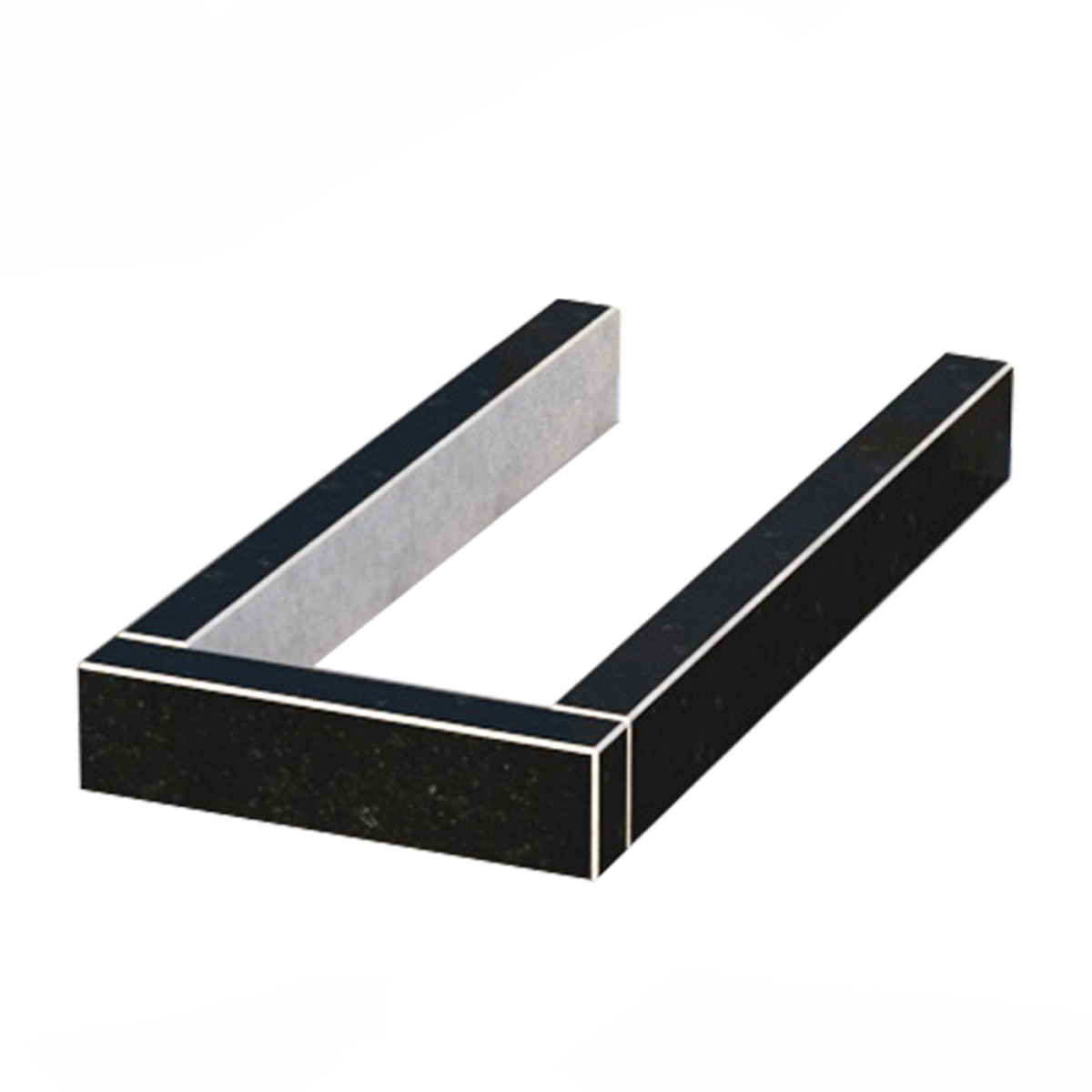 Основне Квітник на могилу довжиною 850 мм 850x400x100 з граніту серія Базіс із неполірованими фасками Коростишівського кар'єру cv-kor-npf-850-400-Bazys