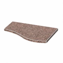 Плита на цветник могилы из Токовского гранита 450x300x20 Волна одинарная короткая с неполированными фасками правая pnk-tok-npf-45-30-02-r