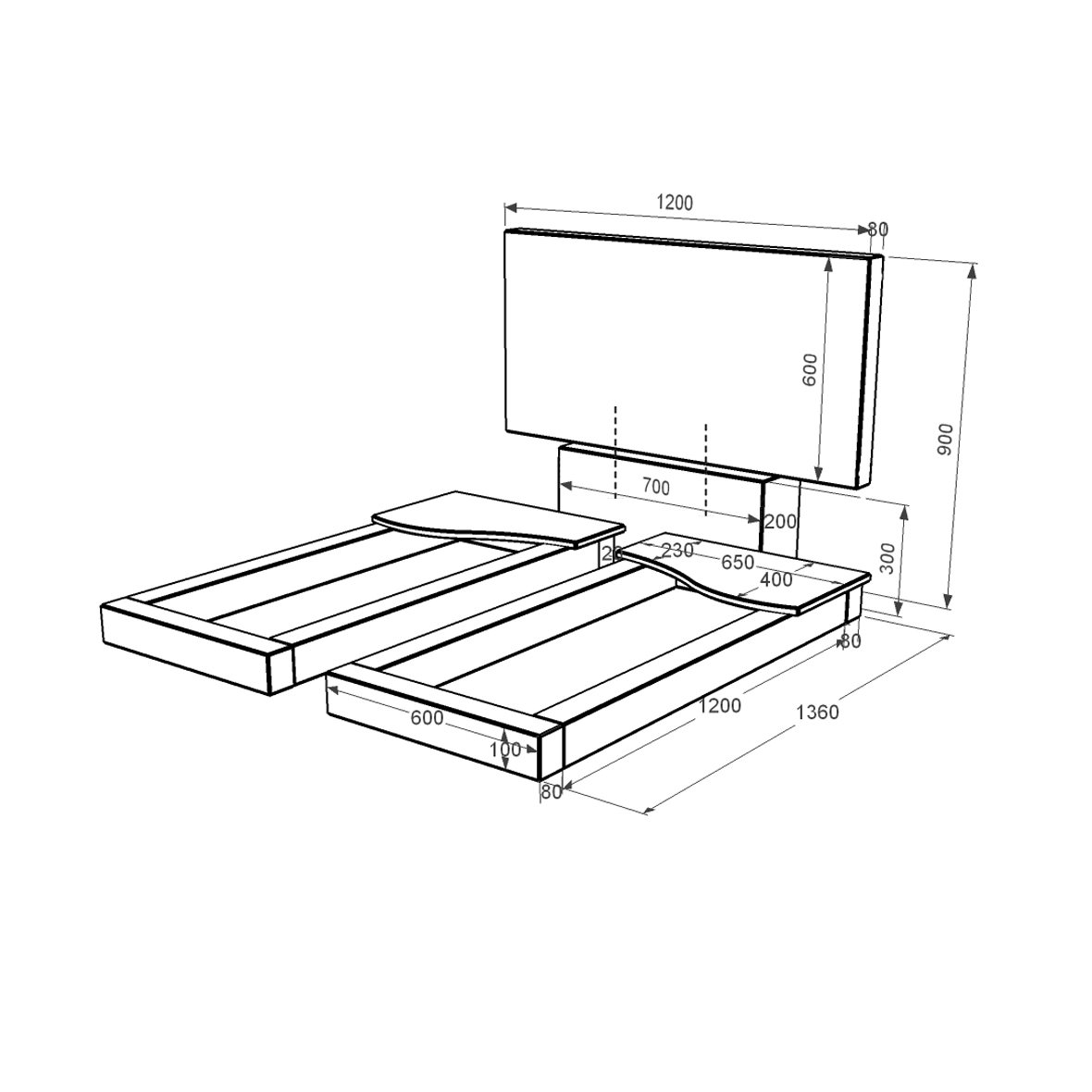 Розміри Надгробок із граніту висотою 90 см подвійний із чорного граніту Коростишів з хвилею різьблений к15-kor-npf-60-120-08-001