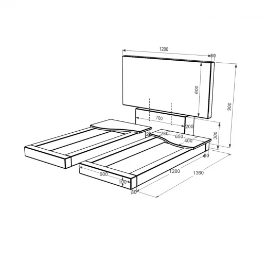 Розміри Надгробок із граніту висотою 90 см подвійний із чорного граніту Коростишів з хвилею різьблений к15-kor-npf-60-120-08-001