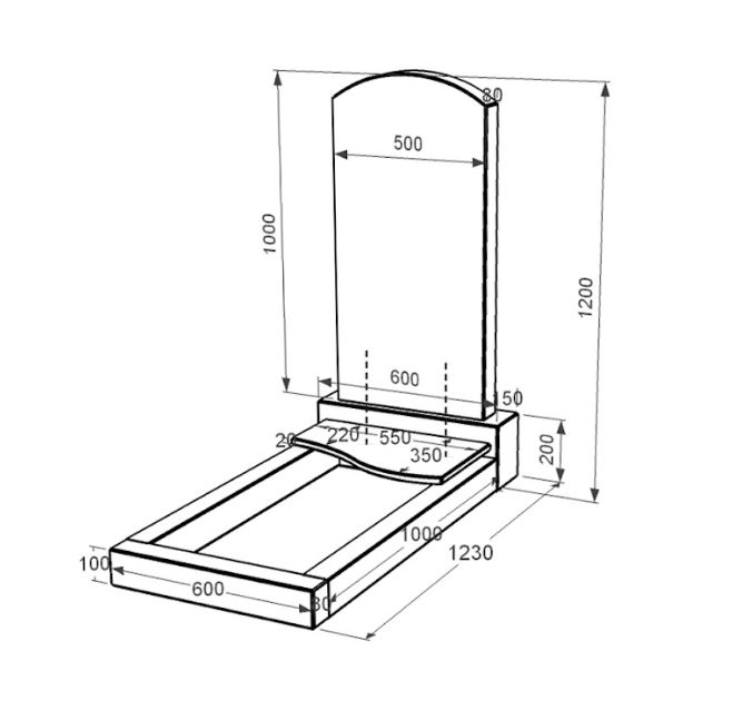 Размеры Гранитный памятник с черной стелой одинарный из черного гранита Коростышев с волной резной к5-kor-npf-100-50-08-009