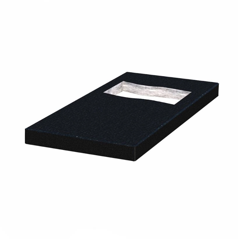 Основне Надгробна плита з вирізаним прапором 800x400x50 з граніту Букинського кар'єру з полірованими фасками плита Прапор pl-buk-pf-pt-80-40-05-PRAPOR