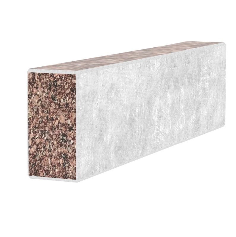 З інших боків Брус для квітника та гробниці коричневий 400x100x50 з граніту лицьовий (тильний) із неполірованими фасками з Токівського граніту br-tok-npf-40-10-05