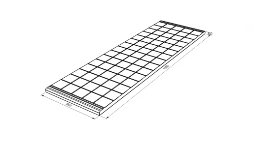 Розміри Протиусадкова плита під пам'ятник на могилу 1950x500x50 без отвору для квітника одинарна серія Квадрат pbd-Kvadrat-195-50-05