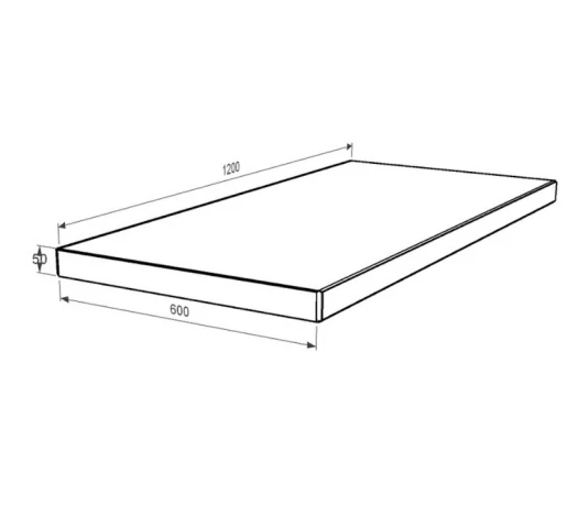 Размеры Надгробная плита цветная 1200x600x50 из мрамора Дайна с полированными фасками серия Базис pl-dan-pf-pt-120-60-05