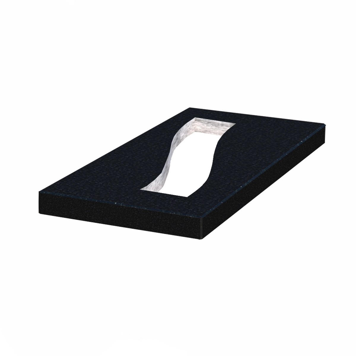 Основное Надгробная плита с полированными фасками 800x400x50 из гранита Полоса Букинского карьера левая pl-buk-pf-pt-80-40-05-POLOSA-l