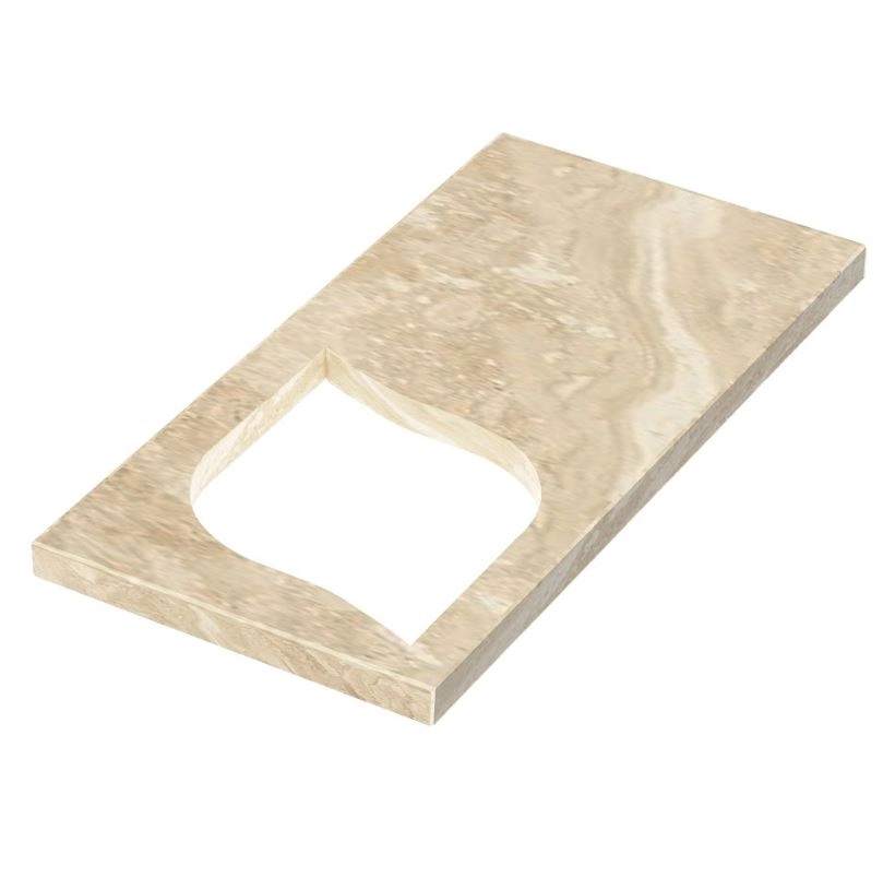 Основне Надгробна плита бежева 1200x600x50 з мармуру Дайна з полірованими фасками серія Лист права pl-dan-pf-pt-120-60-05-LISTOK-r