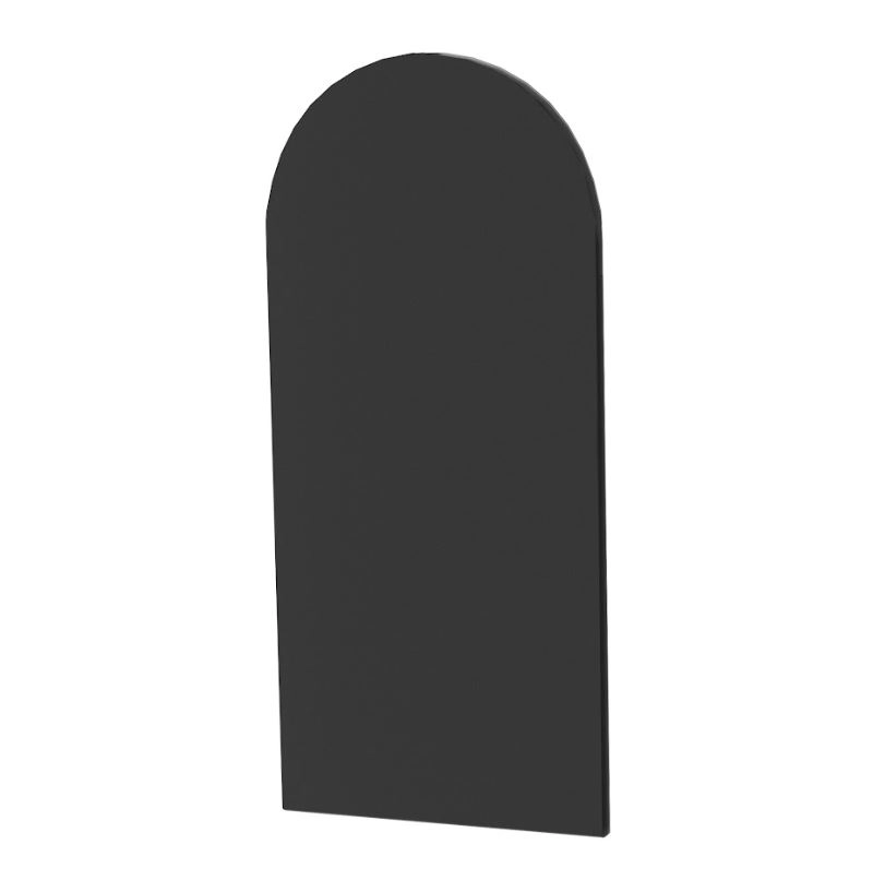 Основное Плита вставка на памятник для портрета и надписей из базальта 370x810x20 полукруглая с Ивано-Долинского карьера ptk-baz-pf-pt-81-37-02-006