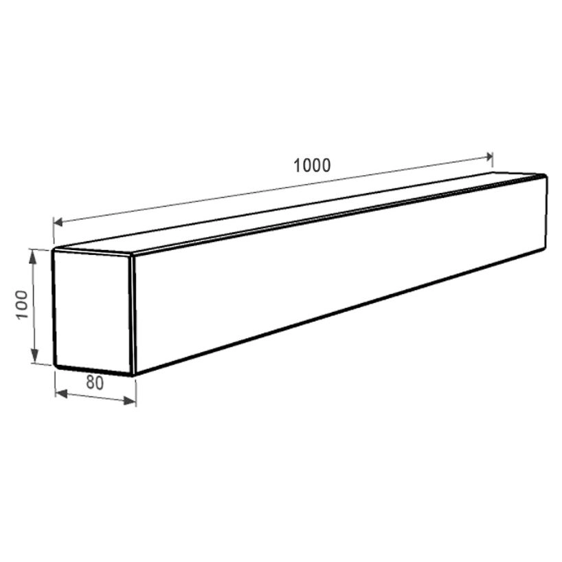 Розміри Брус для квітника та гробниці з каменю Греція 1000x100x80 з мармуру бічний з полірованими фасками із мармуру Волокас br-vol-pf-100-10-08