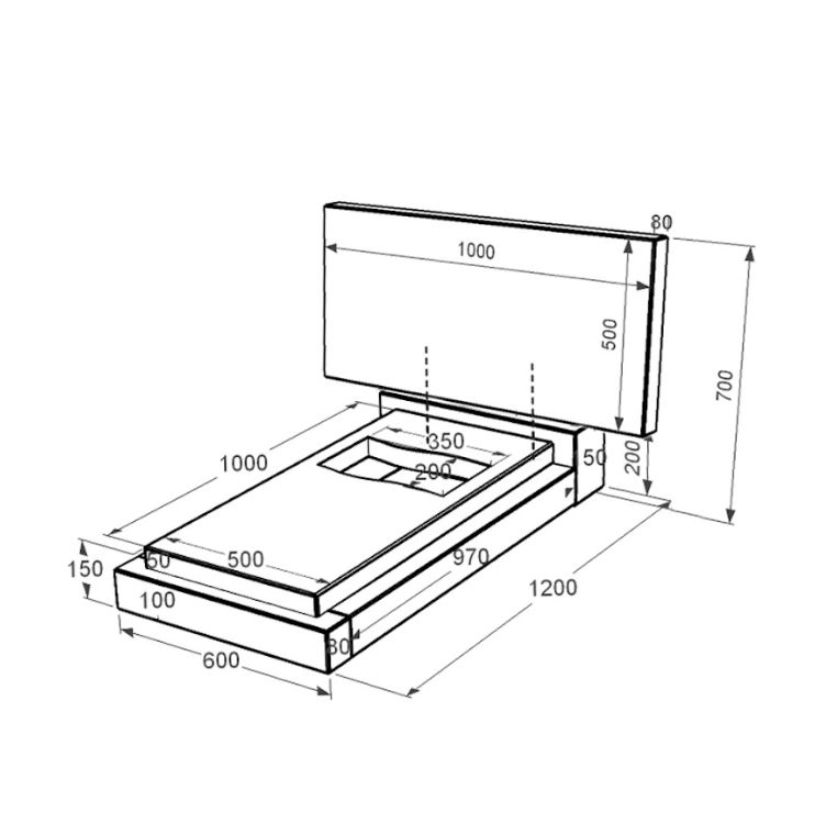 Розміри Гранітна плита на могилу висотою 70 см одинарна із чорного граніту Коростишів з вирізаним прапором к6-kor-npf-50-100-05-001