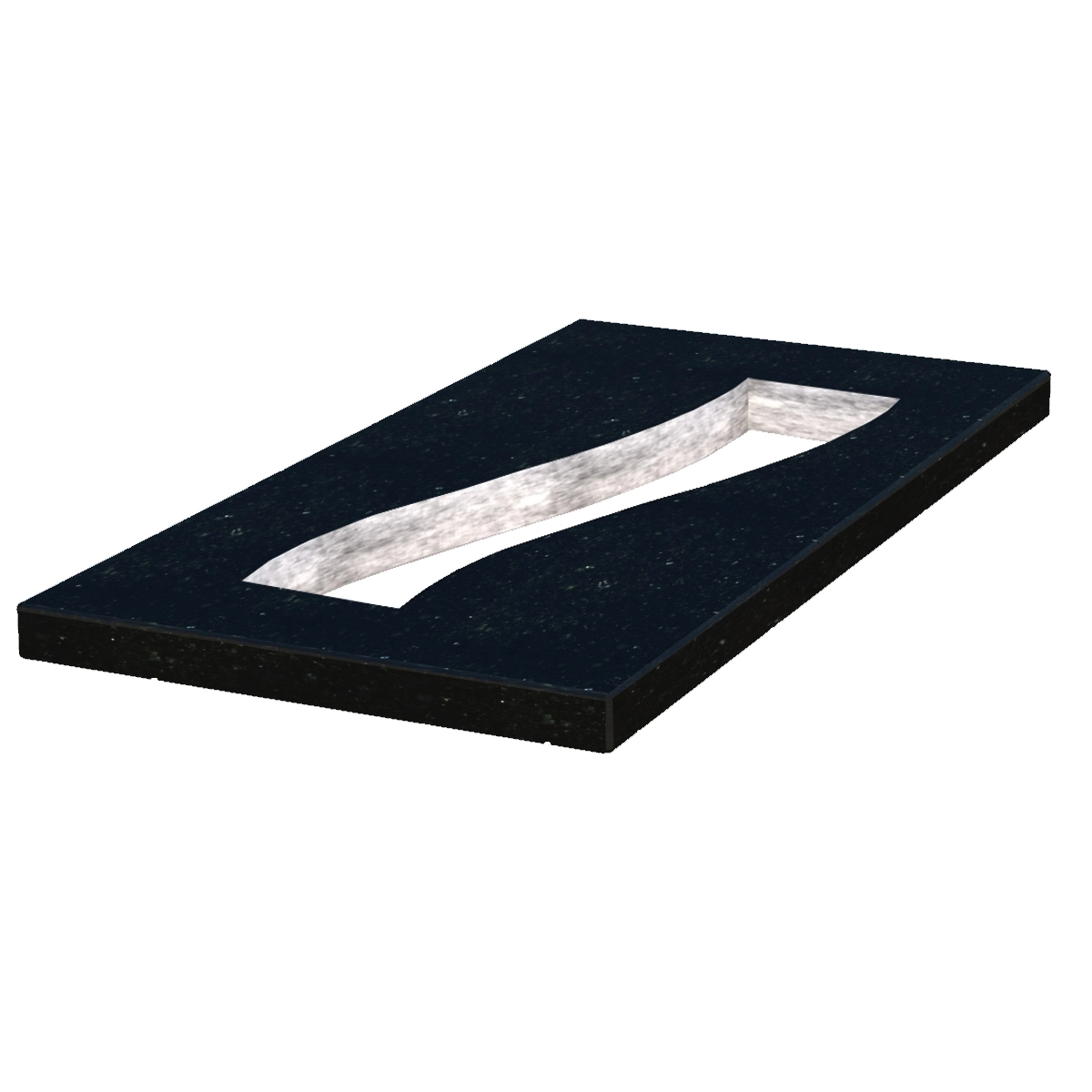 Основне Надгробна плита елітна 1200x600x50 з граніту Коростишівського кар'єру з полірованими фасками Смуга права pl-kor-pf-pt-120-60-05-POLOSA-r