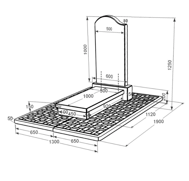 Розміри Гранітний пам'ятник фігурний одинарний із чорного граніту Коростишів з хвилею різьблений к10-kor-pf-100-50-08-011-l-pbd2
