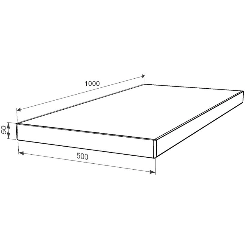 Размеры Надгробная плита из Токовского гранита 1000x500x50 с неполированными фасками серия Базис pl-tok-npf-pt-100-50-05