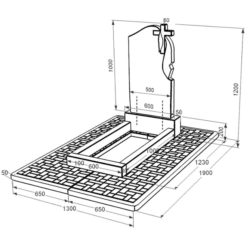 Розміри Гранітний пам'ятник чорного кольору одинарний із чорного граніту Коростишів з хрестом та плащаницею різьблений к2-kor-npf-100-50-08-142-r-pbd2