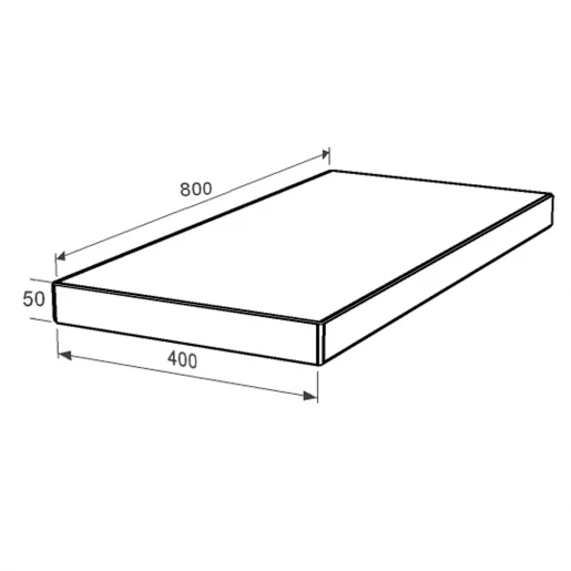 Розміри Надгробна плита замість квітника довжиною 80 см  серія Базіс із неполірованими фасками Букинського кар'єру pl-buk-npf-pt-80-40-05