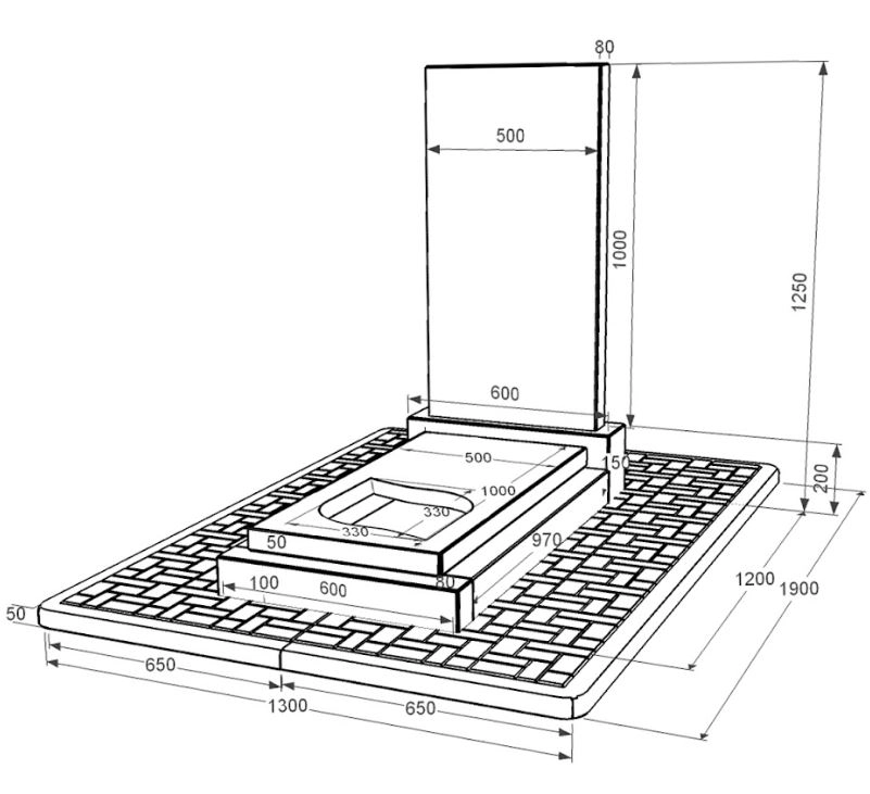 Размеры Гранитный памятник прямоугольный одинарный из черного гранита Коростышев с листом резная работа к13-kor-pf-100-50-08-001-pbd2