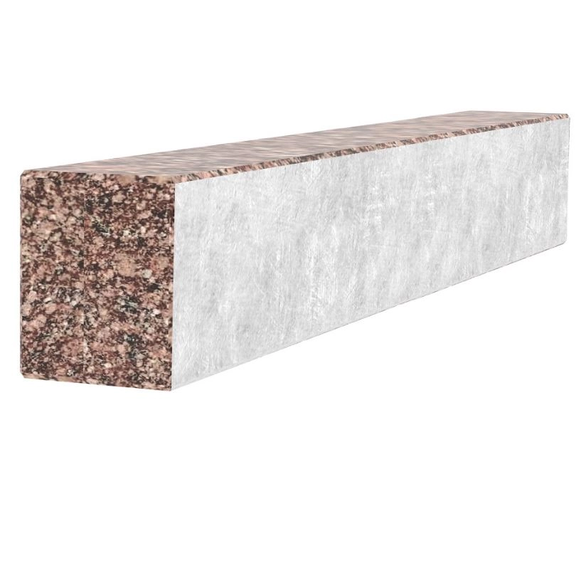 С других сторон Длинный брус для цветника и гробницы 700x100x80 из гранита лицевой (тыльный) с полированными фасками из Токовского гранита br-tok-pf-70-10-08