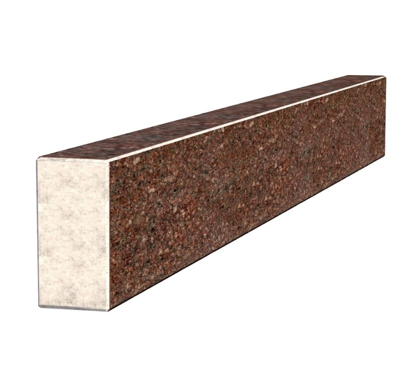 Основное Брус для цветника и гробницы из Токовского гранита 1000x100x50 боковой с неполированными фасками br-tok-npf-100-10-05