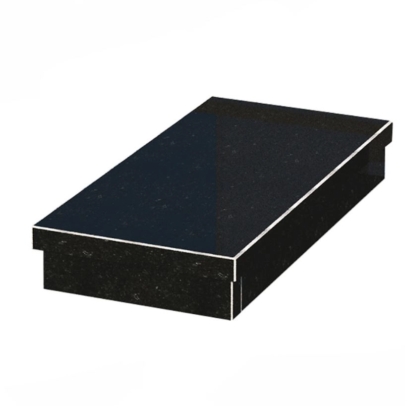 Основное Гробничка на могилу черного цвета 1000x500x150 из гранита с неполированными фасками Коростышевского карьера серия Базис gr-kor-npf-1000-500-Bazys-3-np