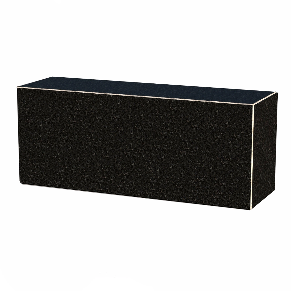 Основне Тумба для пам'ятника на могилу чорного кольору  з граніту із не полірованими фасками Букинського кар'єру tb-buk-npf-60-20-15