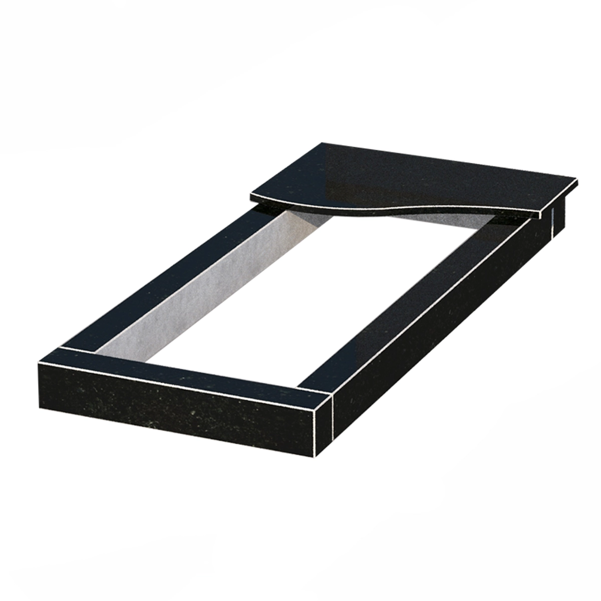 Основное Цветник на могилу элитный 1360x600x100 из гранита серия Базис с неполированными фасками Коростышевского карьера cv-kor-npf-1360-600-4-volna-1-np