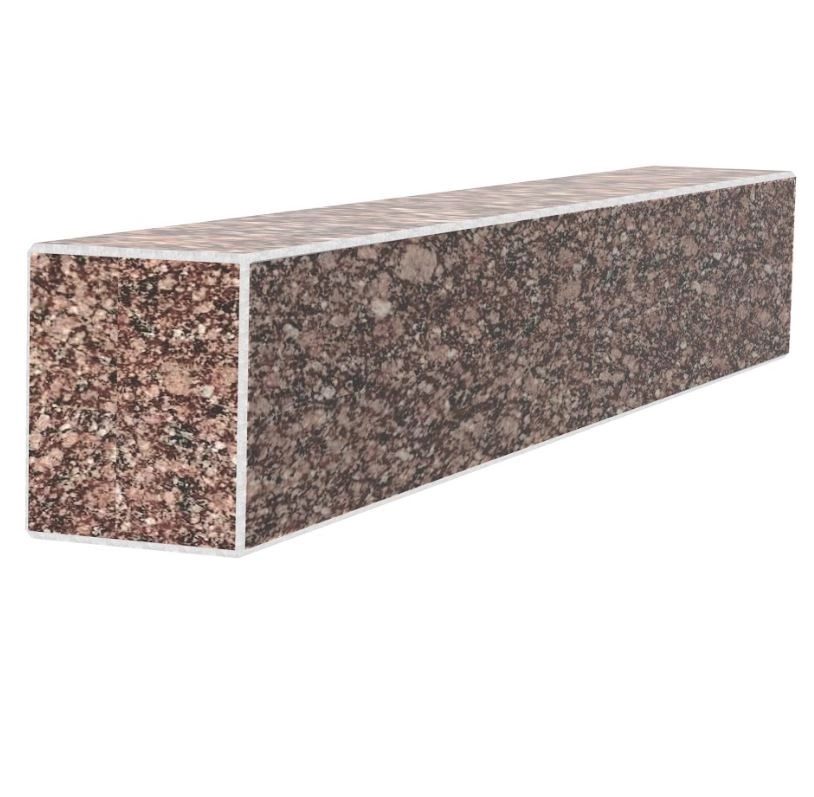 Основное Брус для цветника и гробницы 700x100x80 из гранита лицевой (тыльный) с неполированными фасками из Токовского гранита br-tok-npf-70-10-08