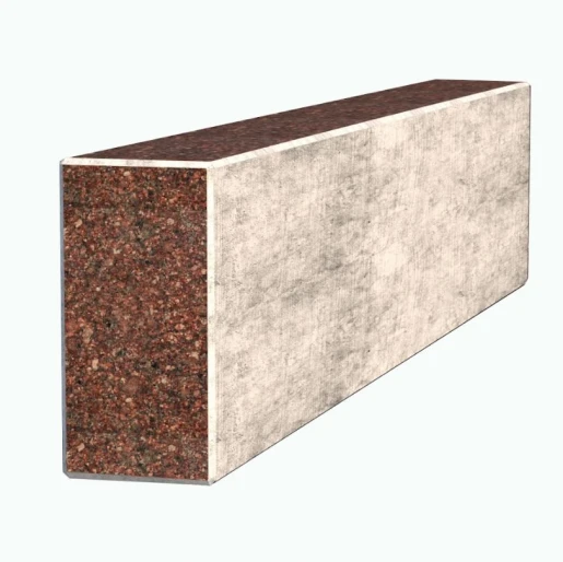 С других сторон Брус для цветника и гробницы из Ток гранита 500x100x50 лицевой (тыльный) с неполированными фасками br-tok-npf-50-10-05