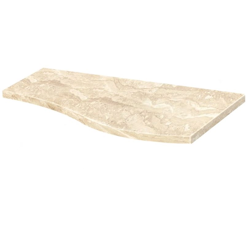 Основне Плита на квітник могили бежева 550x350x20 серія Хвиля одинарна коротка з полірованими фасками з мармуру Дайна права pnk-dan-pf-55-35-02-r