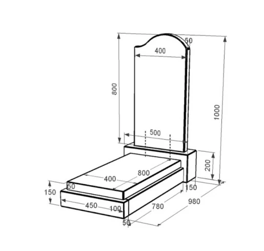 Размеры Памятник из гранита отцу одинарный из черного гранита Коростышев с волной резной к12-kor-npf-80-40-05-011-r