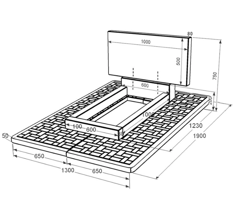 Размеры Памятник на могилу из гранита от производителя Украина одинарный из черного гранита Коростышев без резных работ к2-kor-npf-50-100-08-001-pbd2